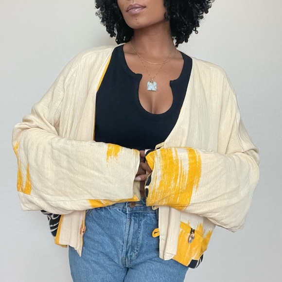 Vintage Yellow & Crème Cardigan - Picture 11 of 12